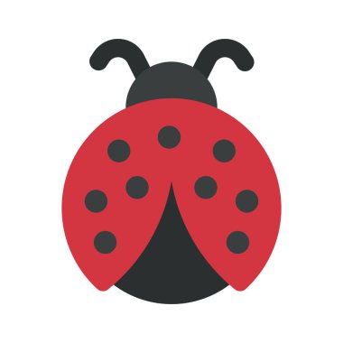 Uğur böceği düz ikon vektör çizimi