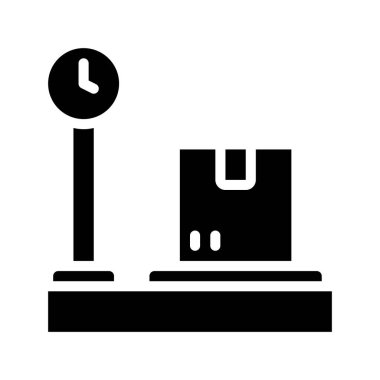 Parsel Ağırlık Makinesi kabartma simgesi, vektör illüstrasyonu                        