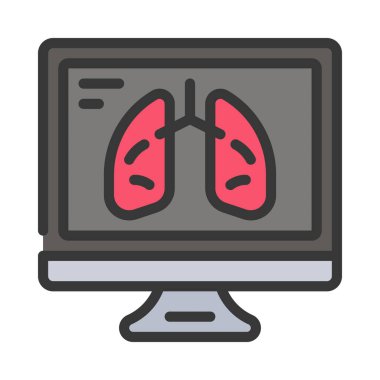 Ciğerlerin simge vektör illüstrasyon tasarımını çalış