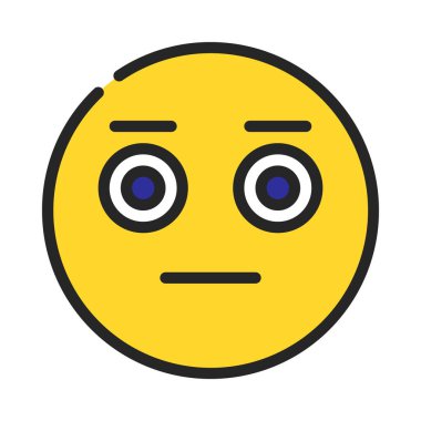 Orta Emoji Geribildirim simgesi tasarım vektörü çizimi 