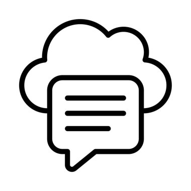 Bulut İleti Simgesi, Vektör İllüstrasyonu