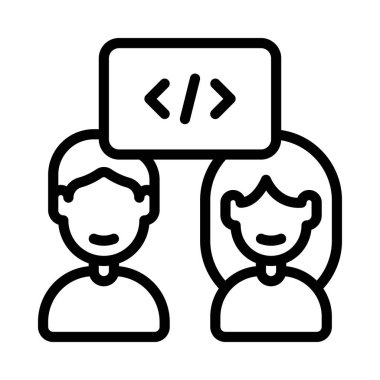 Web simgesi vektör illüstrasyonu programlanıyor