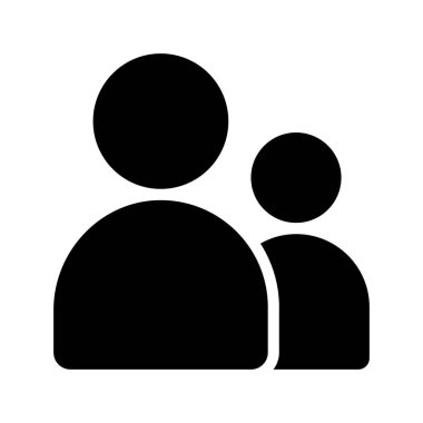 İki Kişinin Web simgesi düz tasarım, vektör illüstrasyonu