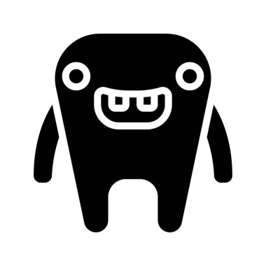 Beyaz arkaplanda canavar simgesi vektör çizimi 