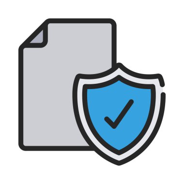 Güvenli Belge simgesi, vektör illüstrasyonu 