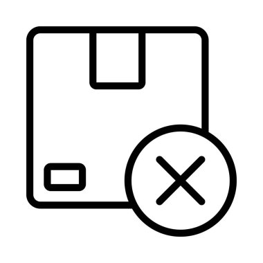 Reddedilmiş Parsel sembolü düz simge, vektör illüstrasyonu                        