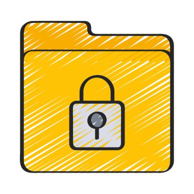 Güvenli Dosya simgesi, vektör illüstrasyonu