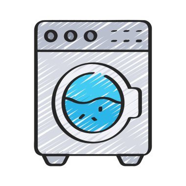 çamaşır makinesi ikon vektör çizimi
