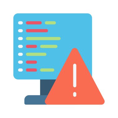 Kodlama Hatası Web simgesi düz vektör tasarımı                              