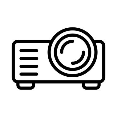 Video projektör simgesi, vektör çizim       