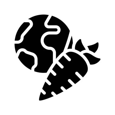 Dünya gezegeni vektör çizimine sahip taze organik havuç