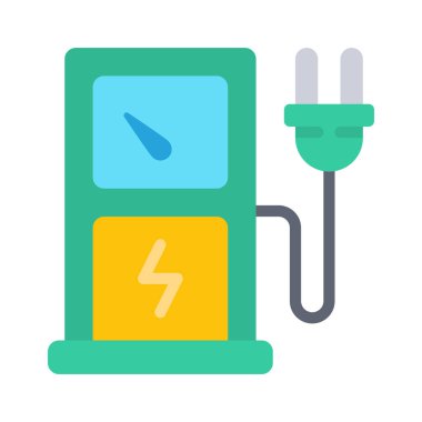 elektrik yükleme simgesi, dış hat vektörü. 