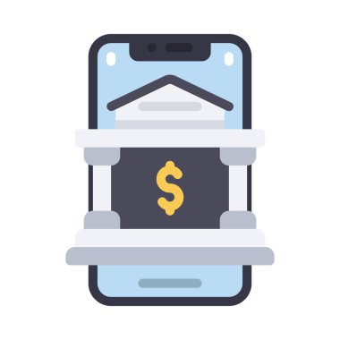 mobil bankacılık web simgesi vektör çizimi