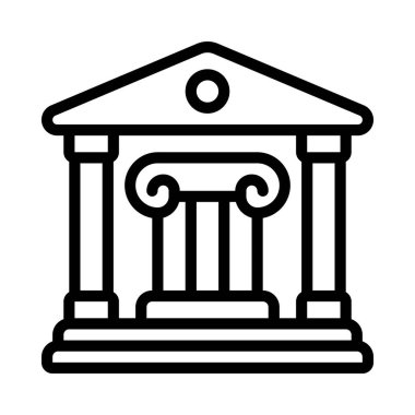 Müze web simgesi vektör illüstrasyonu