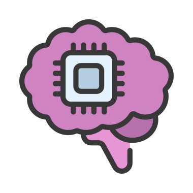 Makine Öğrenme simgesi, vektör illüstrasyonu                   