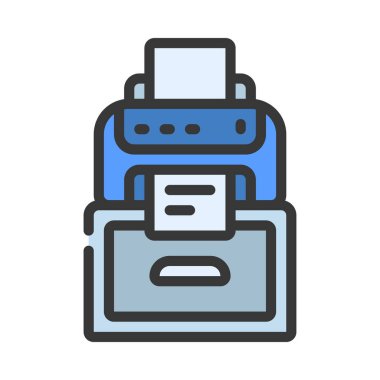 Yazıcı simgesi, basit web illüstrasyonu