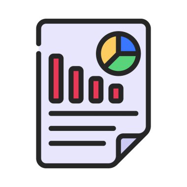 Rapor Belgesi simgesi, vektör illüstrasyonu 