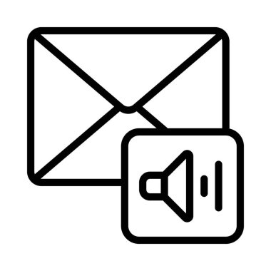 Ses E- posta simgesi, vektör illüstrasyonu