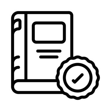 Onaylanmış Kitap simgesi, vektör illüstrasyonu