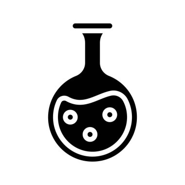 Çember Şekilli Beaker düz simgesi, vektör illüstrasyonu 