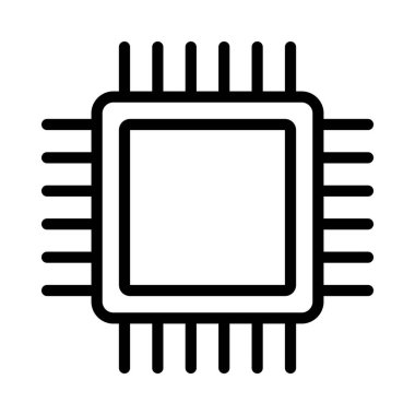 İşlemci Çipi web simgesi, vektör illüstrasyonu