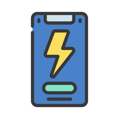 Mobil Güç Kontrolleri simgesi basit düz illüstrasyon