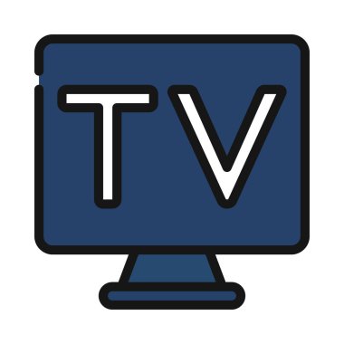 TV ekran simgesi, vektör illüstrasyonu basit tasarım