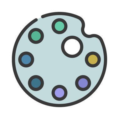 Tahta Sanat Paleti. Web simgesi basit illüstrasyon