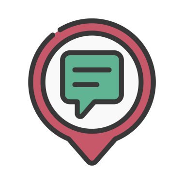 ileti pin simgesi, vektör illüstrasyonu