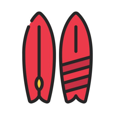 Sörf Tahtaları simgesi vektör illüstrasyon tasarımı