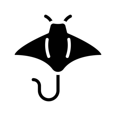 Stingray düz simgesi, vektör illüstrasyonu 