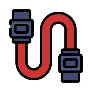 Geniş Sata Kablo düz simgesi, vektör illüstrasyonu 