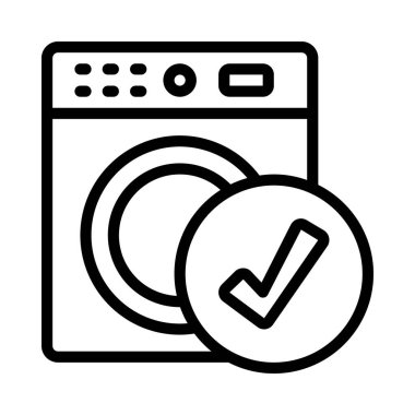 çamaşır makinesi ikon vektör çizimi