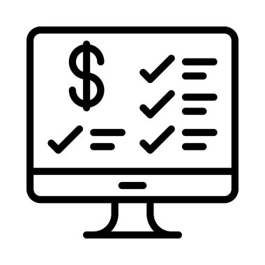 Online Financial Survey icon, vector illustration  