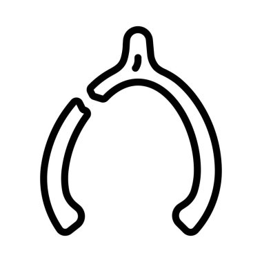 Kırık lades kemiği düz simgesi, vektör illüstrasyonu 