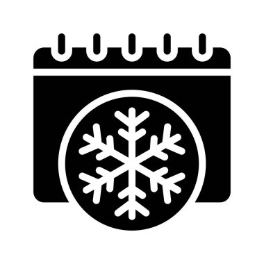 Kış yassı simgesi, vektör illüstrasyonu 