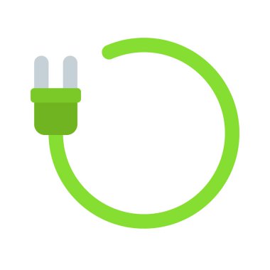 Elektrik Eklentisi simgesi basit düz illüstrasyon