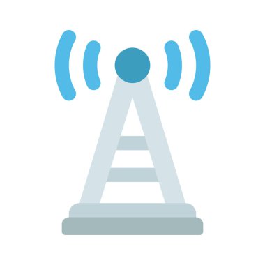 Radyo Kulesi simgesi vektörü beyaz arkaplanda izole edildi