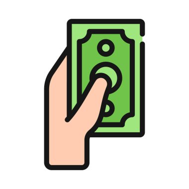 Para simgesi, vektör illüstrasyonu basit tasarım