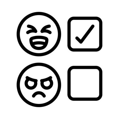 Emoji Beğeni Seçimi simgesi, vektör illüstrasyonu