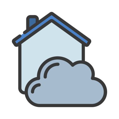 ev bulut simgesi, vektör illüstrasyonu
