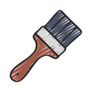 Fırça düz ikon vektör illüstrasyonunu boya 