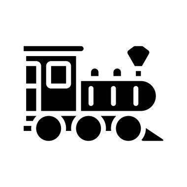 Buhar Treni simgesi basit düz illüstrasyon