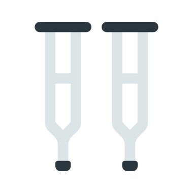 Koltuk değnekleri düz simge, vektör çizimi 