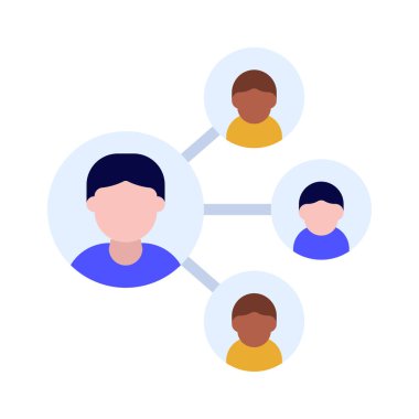 Sosyal Ağ simgesi basit düz illüstrasyon