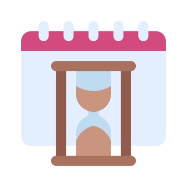 Saat ve Tarih simgesi, vektör illüstrasyonu