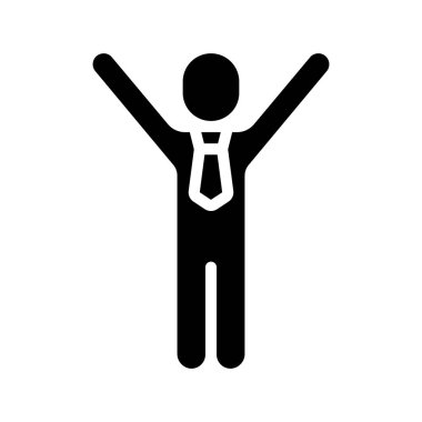 Happy Person düz simgesi, vektör illüstrasyonu 