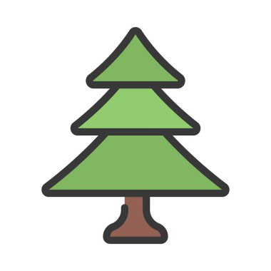 Köknar ağacı ikonu vektör illüstrasyonu