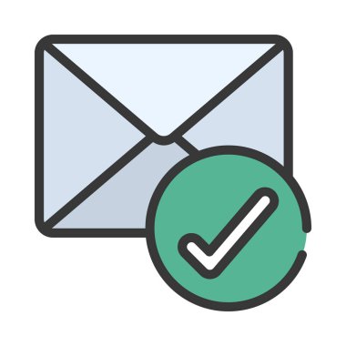 Tik E- posta Simgesi, Vektör İllüstrasyonu