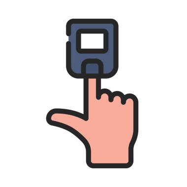 Nabız Denetimi düz simge, vektör illüstrasyonu 